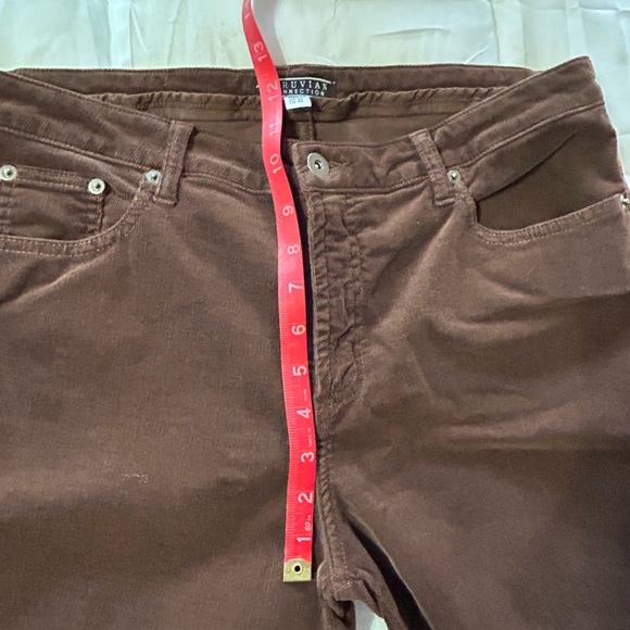 Peruvian Connection Corduroy Straight Leg Pant Brown 16 - Picture 4 of 8